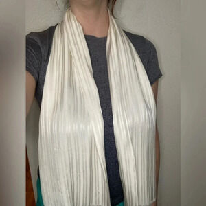 Brooks Brothers Ivory Colored 100% Silk Scarf